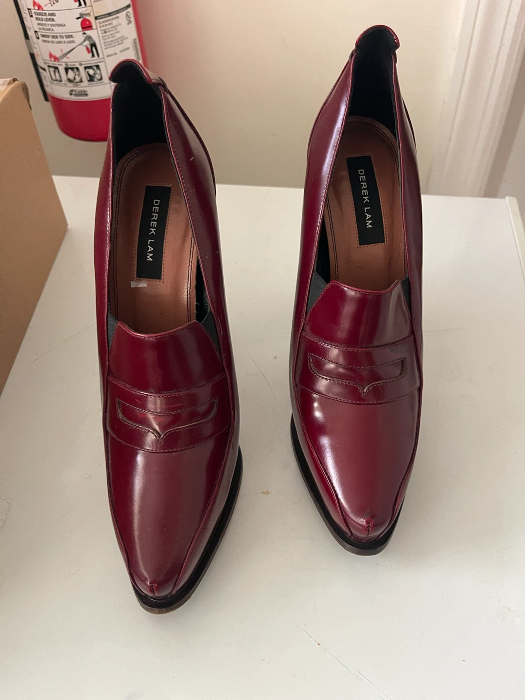 Derek Lam Burgundy Patent Leather Heels - photo 3