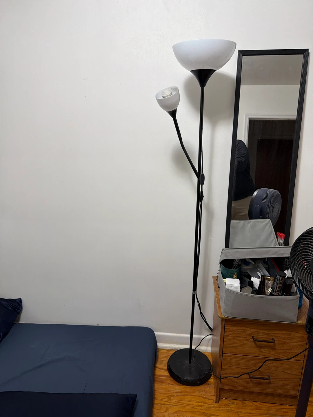 Ikea Floor uplighter/reading lamp, black/white
