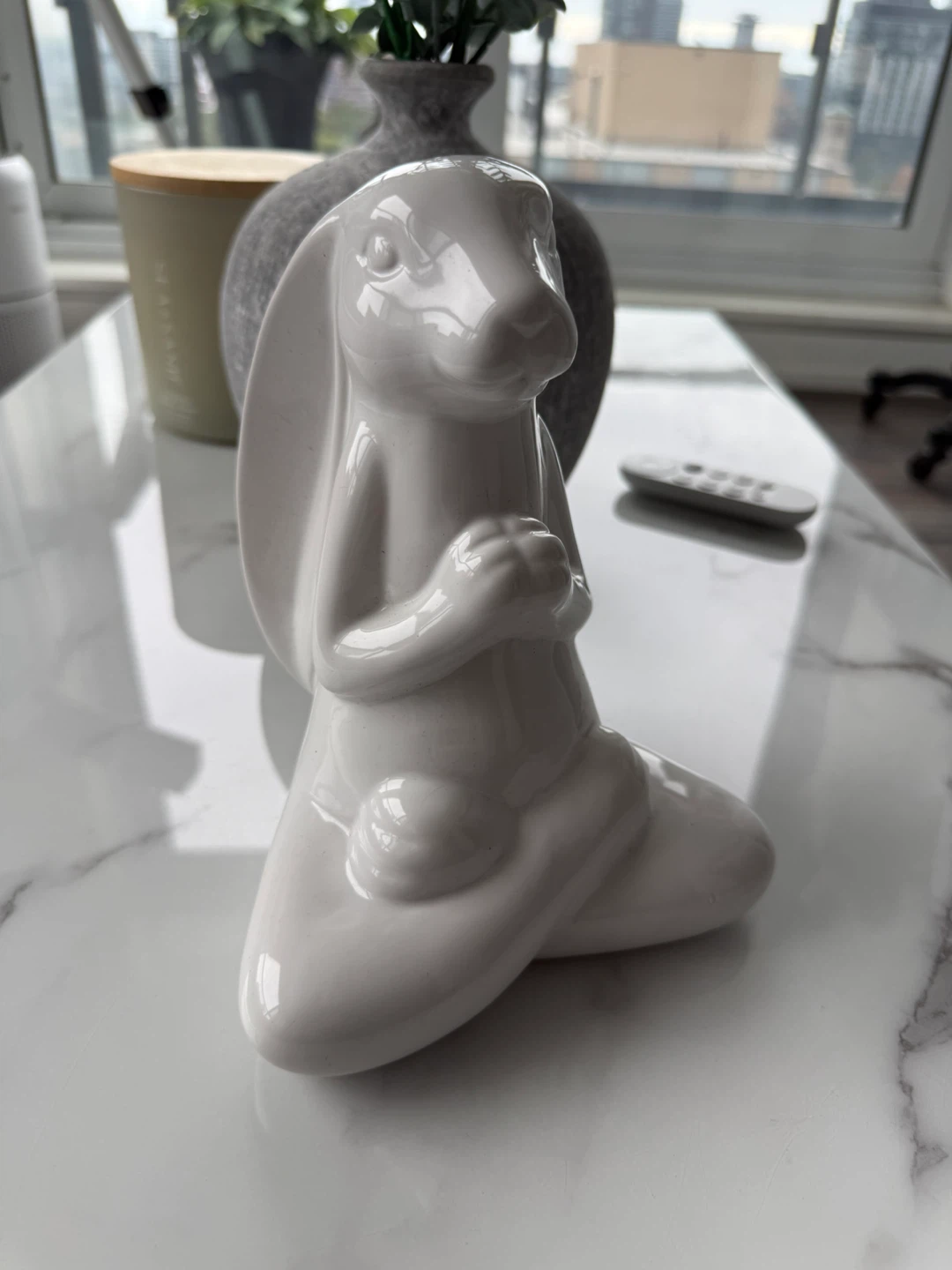 Ceramic Meditating Yoga Bunny Figurine