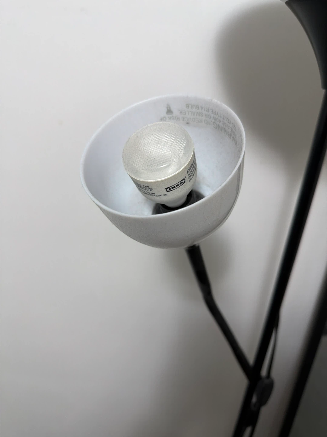 Ikea Floor uplighter/reading lamp, black/white - photo 2