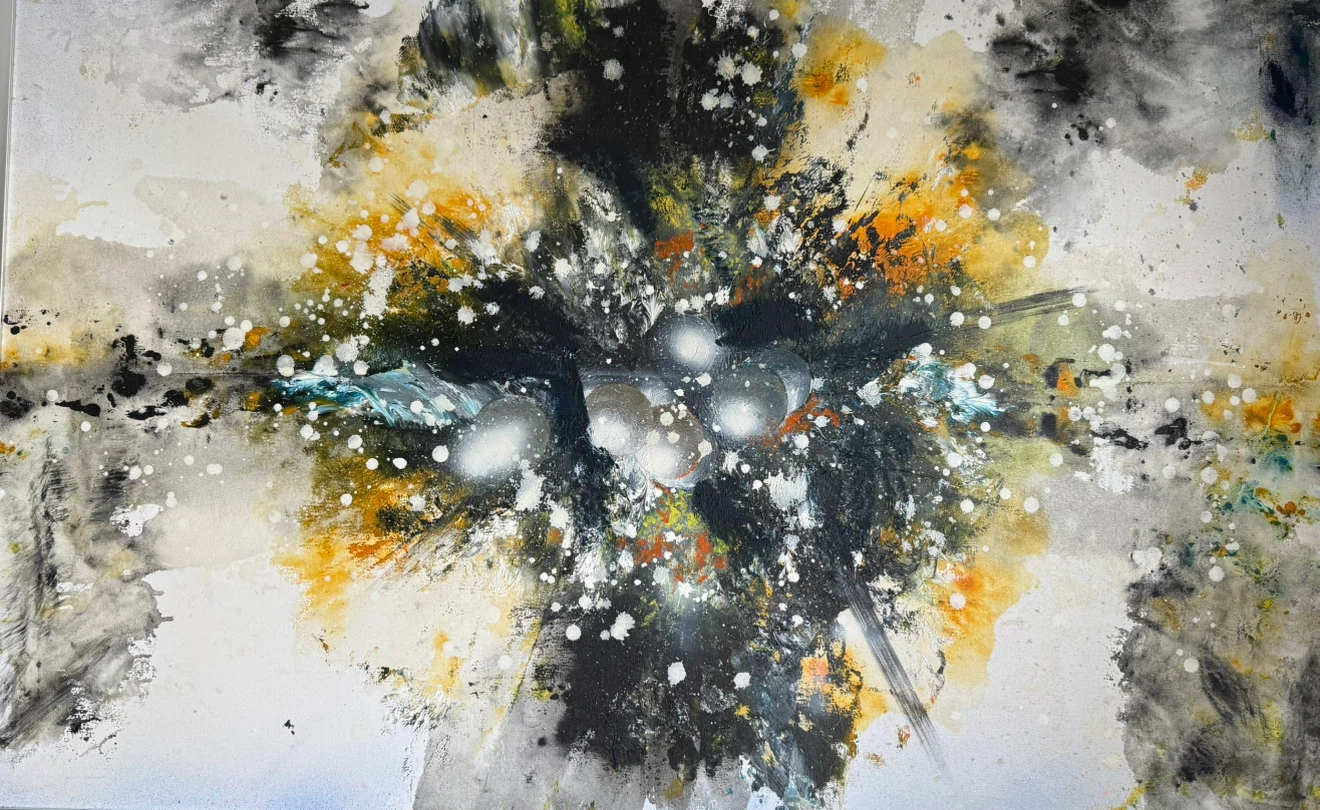 Large Abstract Framed Painting