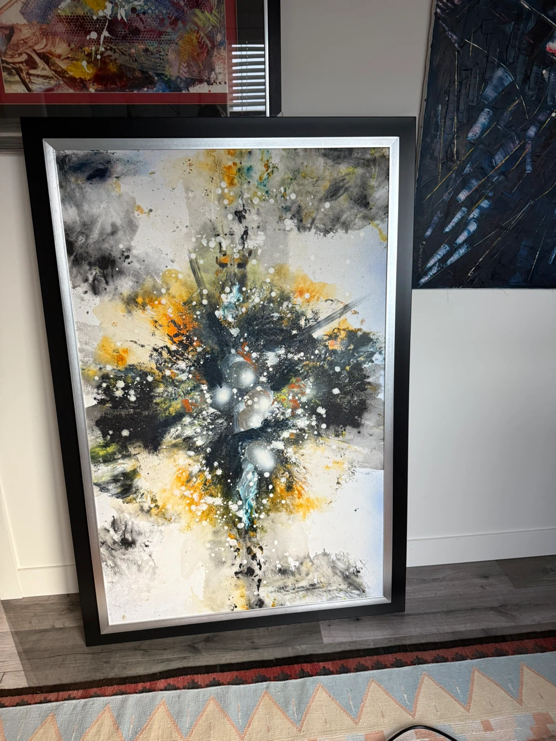 Large Abstract Framed Painting - photo 3