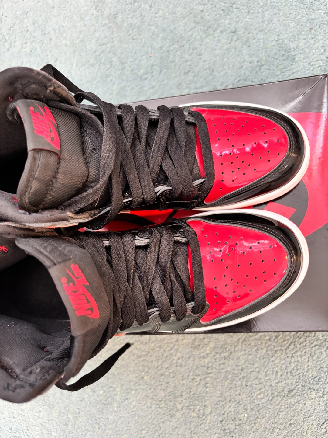 Air Jordan 1 Retro High OG GS Patent Bred - photo 3