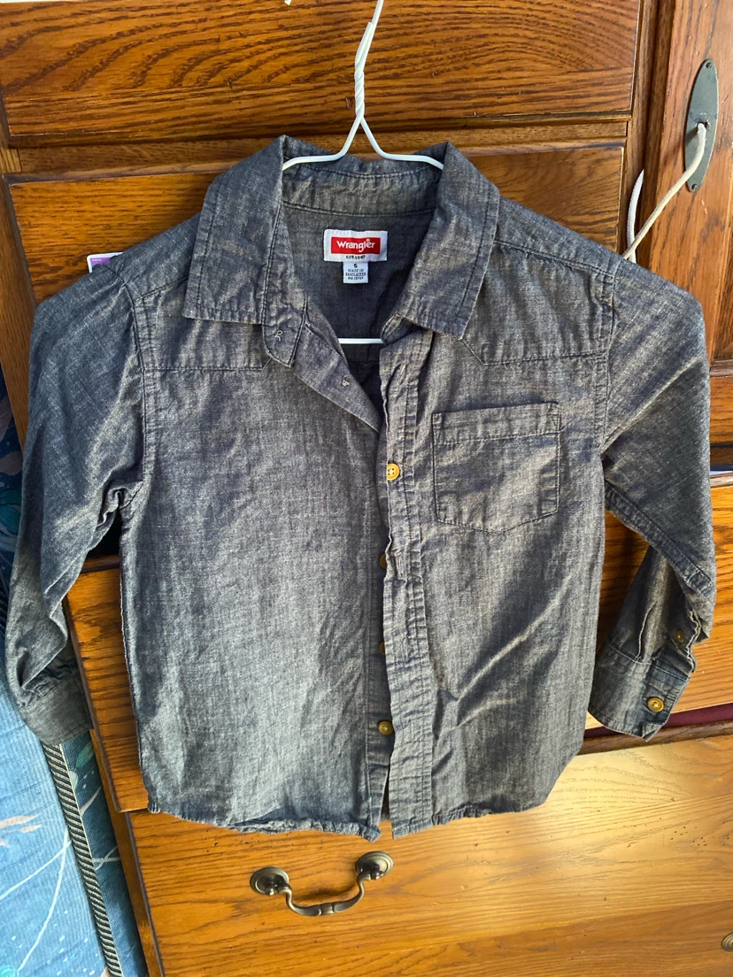 Wrangler Boys Long Sleeve Button-Down Shirt Size 5