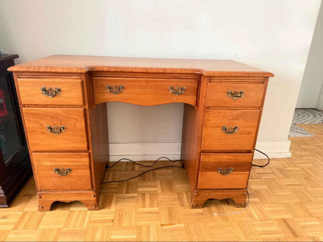 Solid wood wooden desk with drawers