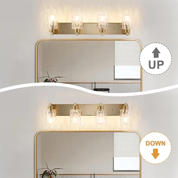 4 Light Bathroom Vanity Light Modern Brushed Gold - photo 4