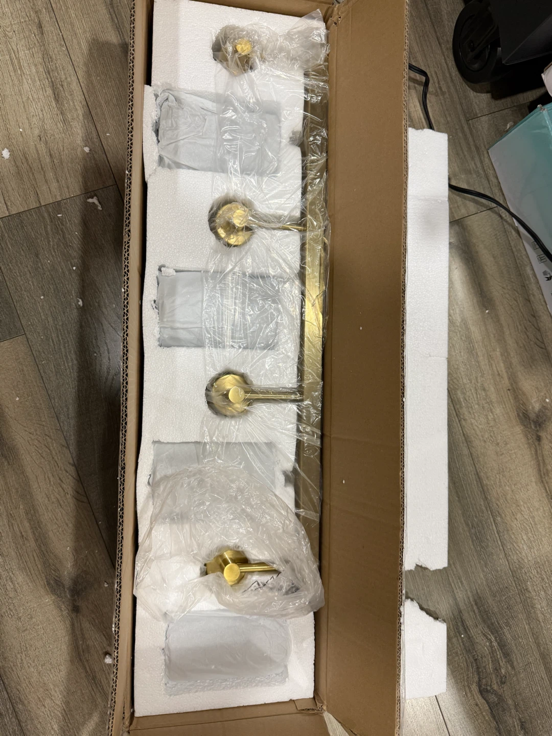 4 Light Bathroom Vanity Light Modern Brushed Gold - photo 5