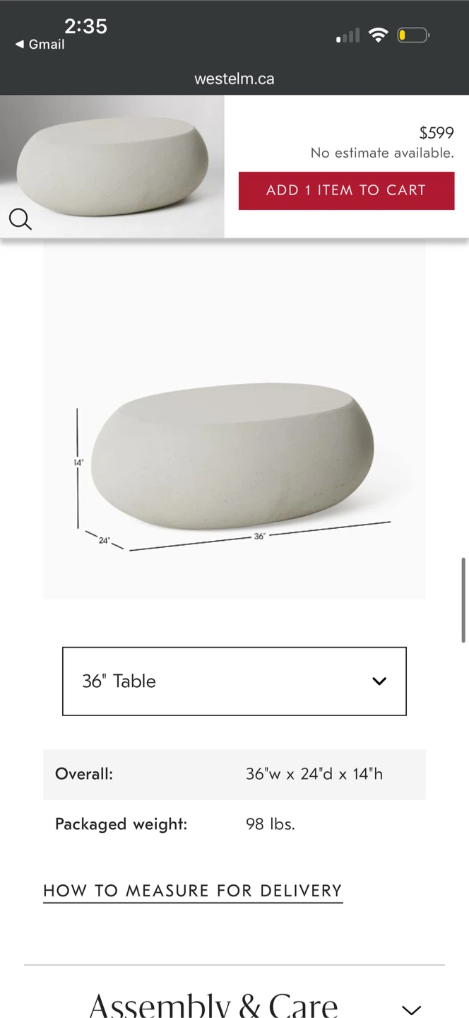 West Elm Pebble Indoor/Outdoor Oval Coffee Table - photo 5