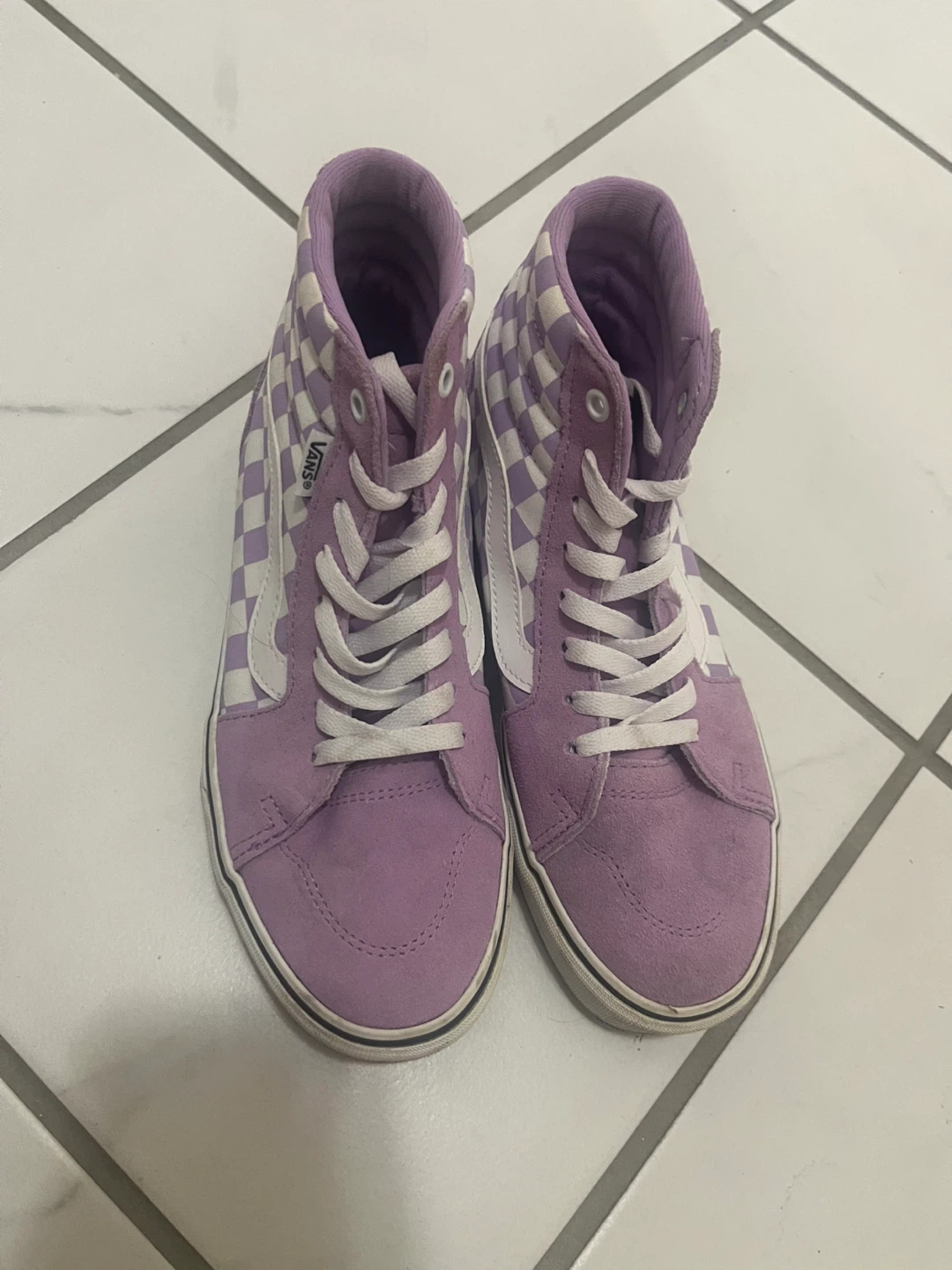 Vans Sk8-Hi Checkerboard Purple High Tops - photo 2