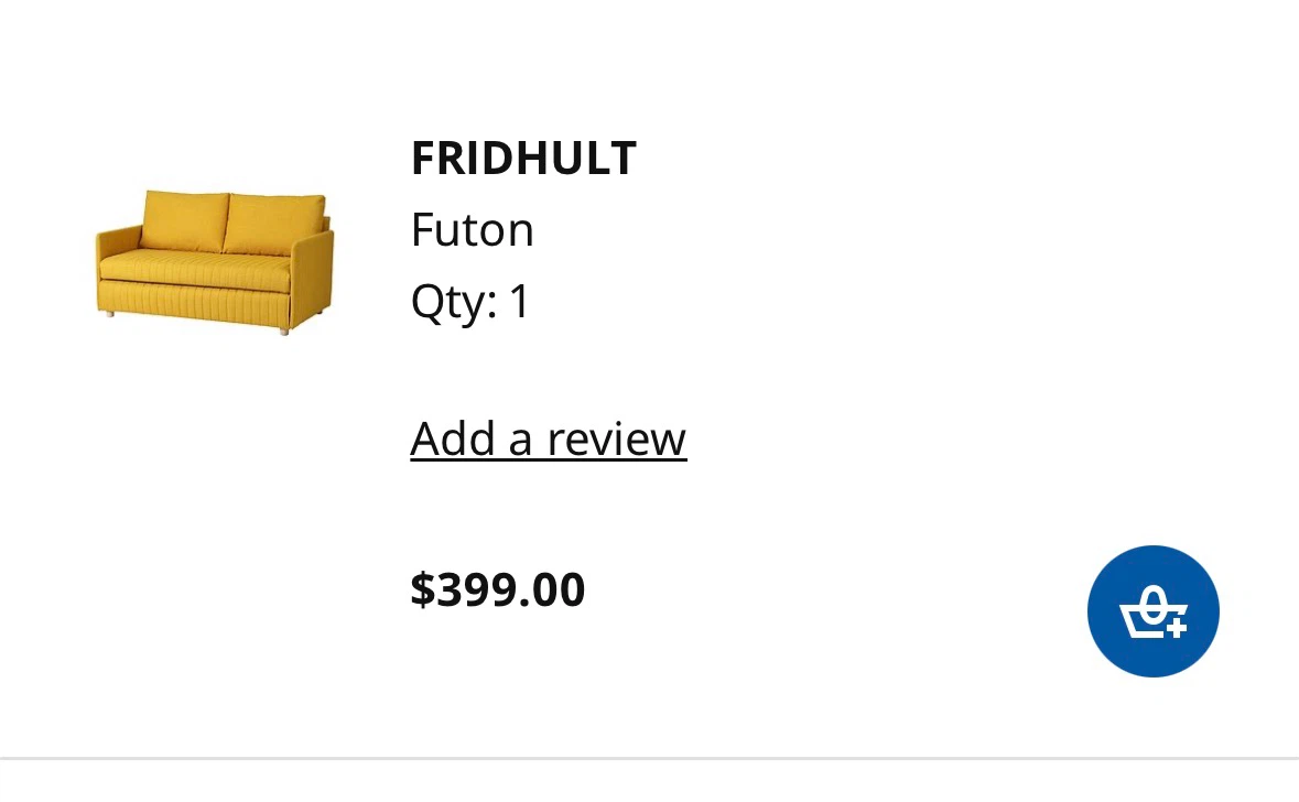 IKEA FRIDHULT Futon Sofa - Yellow - photo 5