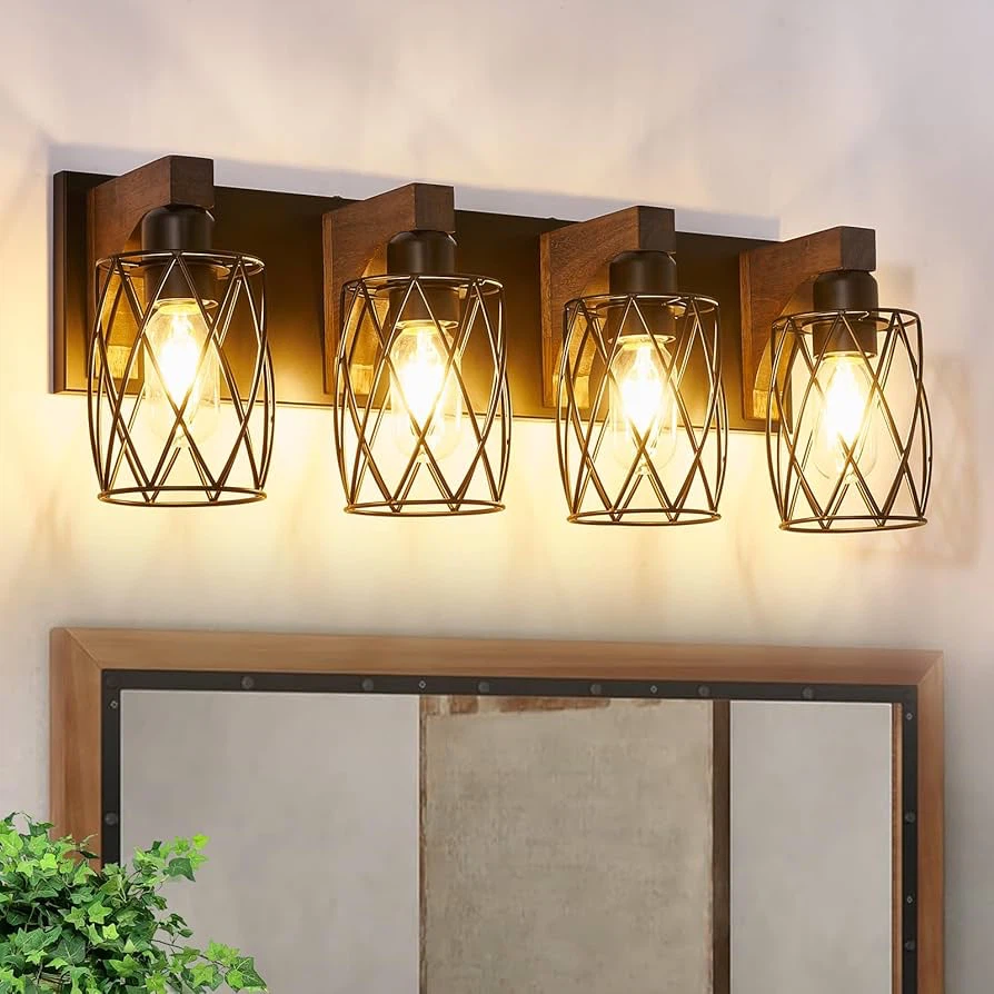 4-Light Farmhouse Bathroom Vanity Light