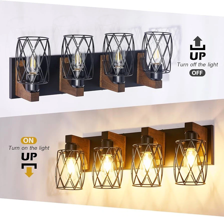 4-Light Farmhouse Bathroom Vanity Light - photo 3