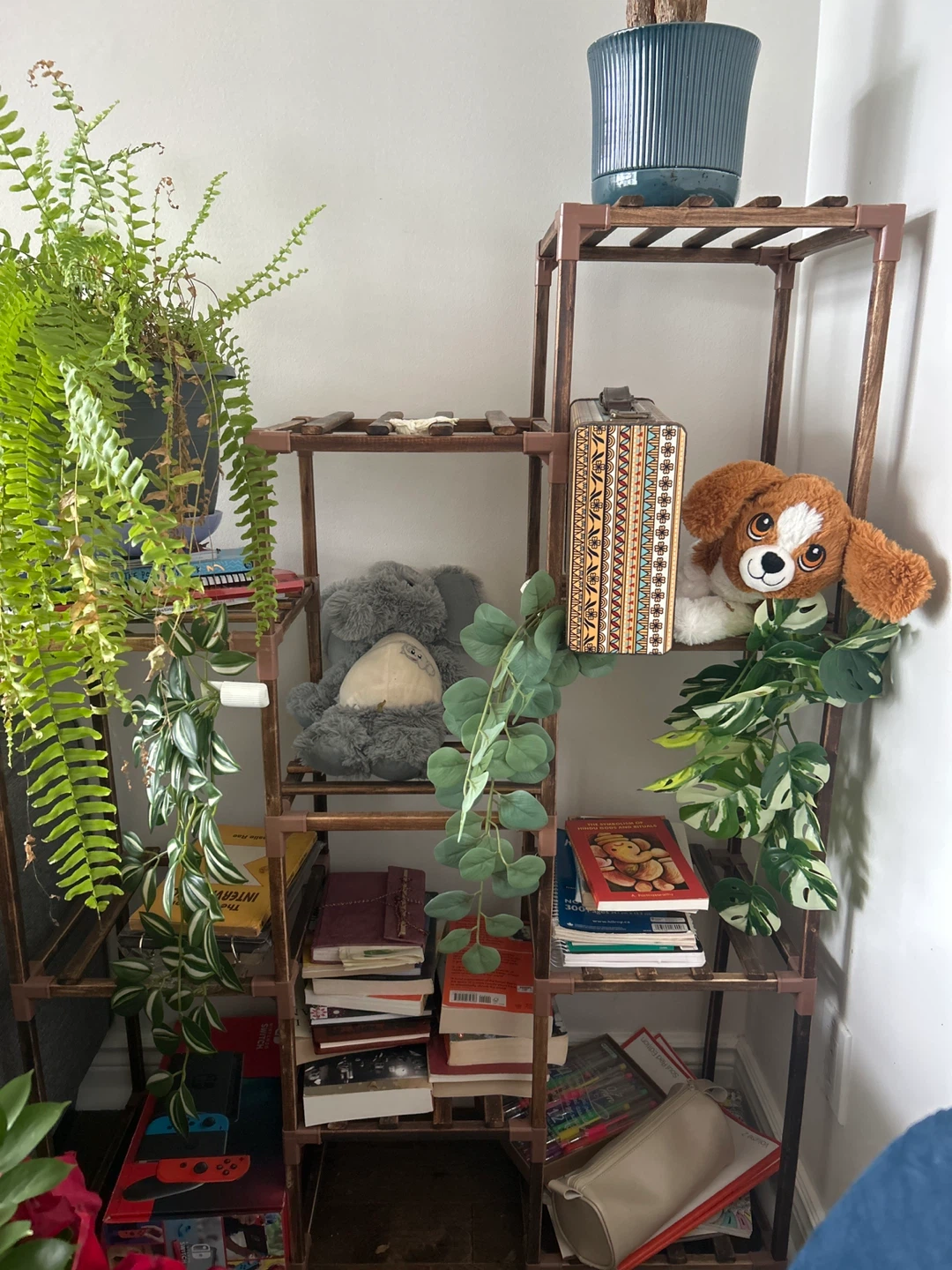 Wooden Multi-Tiered Display Shelf