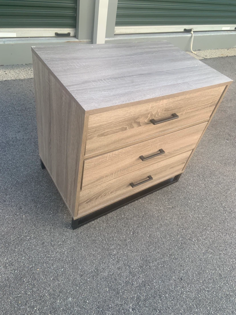 Modern 3-Drawer Wood Nightstand - photo 2
