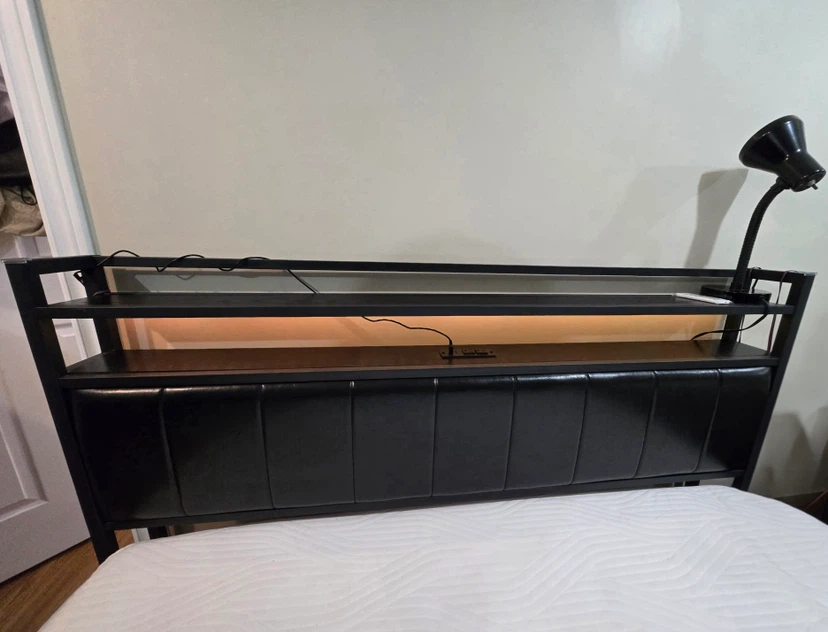 Queen Size LED Light Bed Frame + Mattress – $200 - photo 2