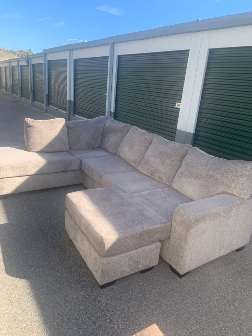 Gray Sectional Sofa with Chaise - photo 4