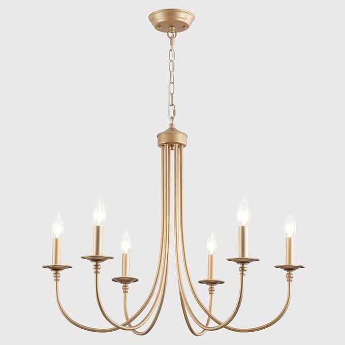 Modern Chandeliers for Dining Room,6-Lights Gold Farmhouse