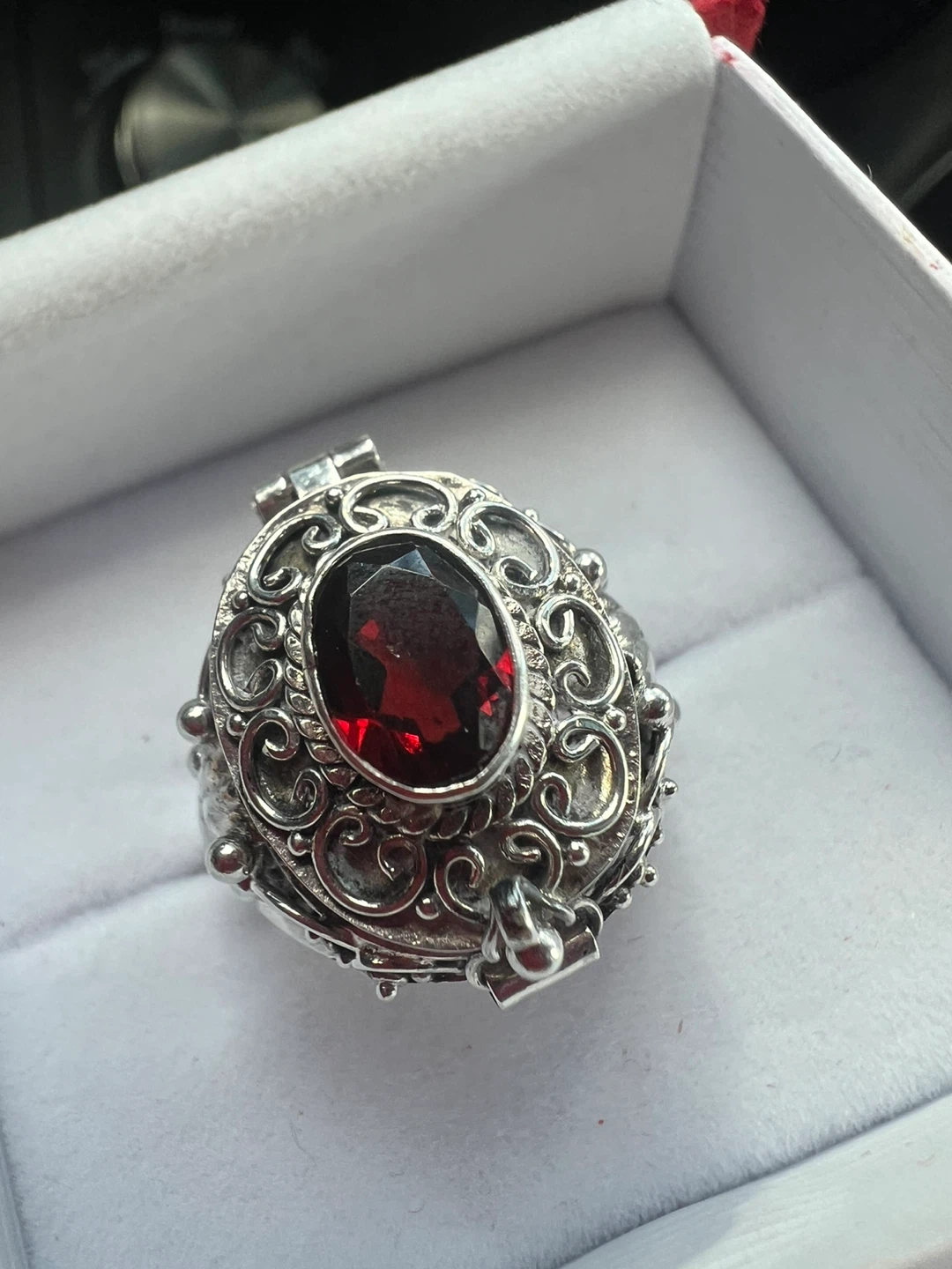 925 silver and Garnet Poison Ring - photo 4
