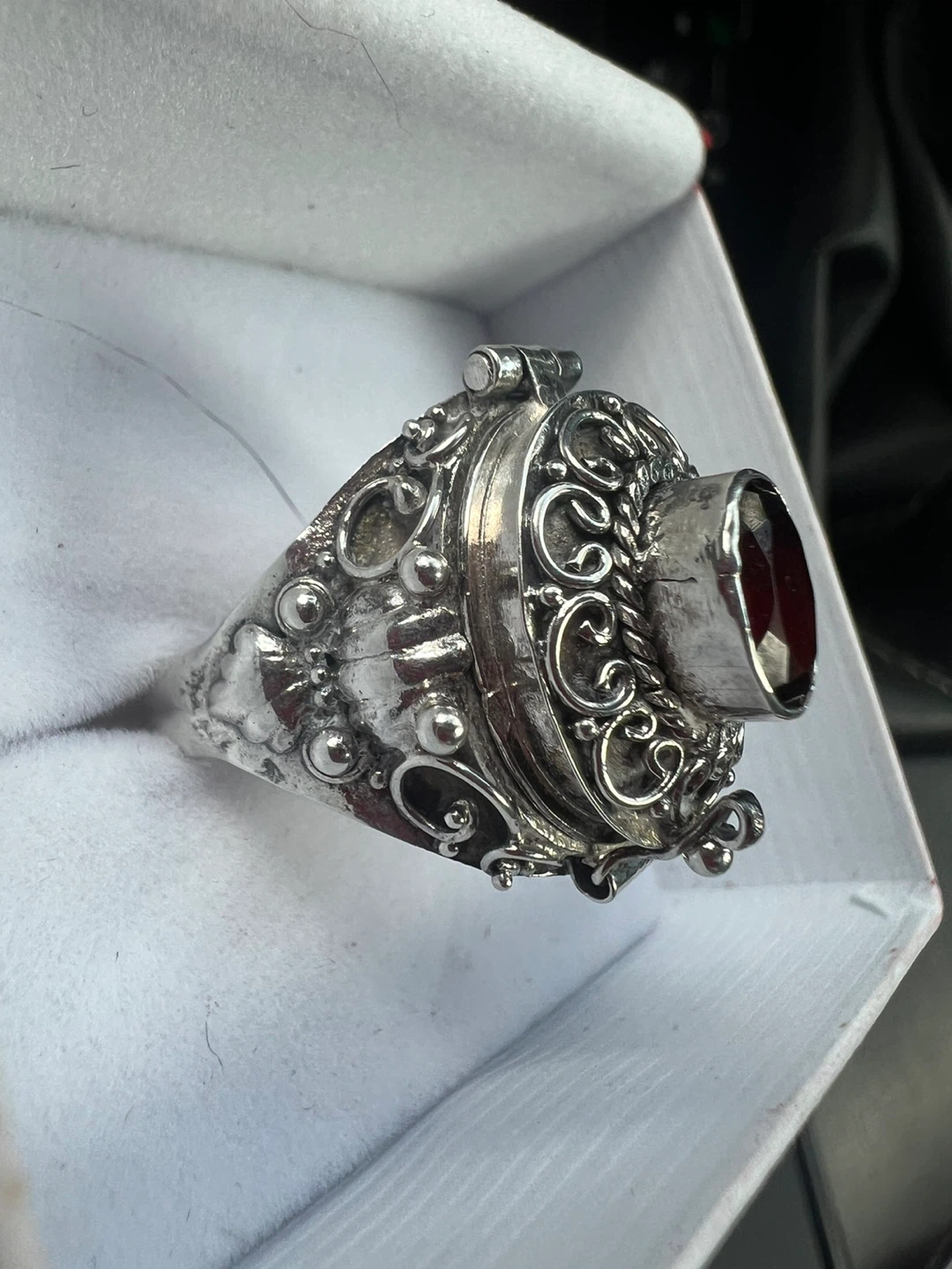 925 silver and Garnet Poison Ring - photo 5