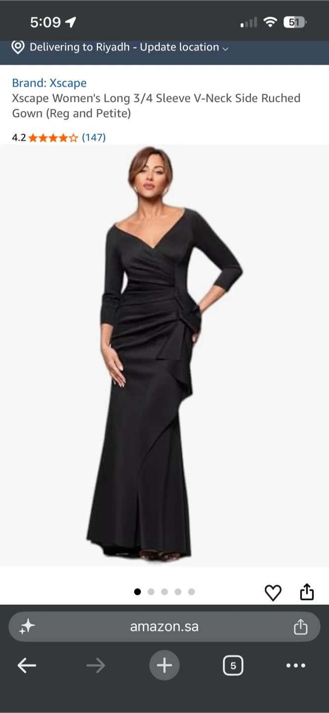 Xscape Black V-Neck Ruched Gown Size 12 - photo 4