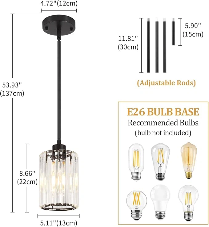 Set of 2 Modern Crystal Pendant Lights - photo 4