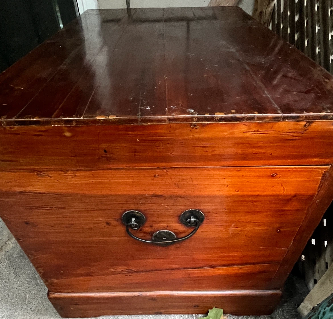 Vintage Chinese Style Wooden Storage Chest - photo 5
