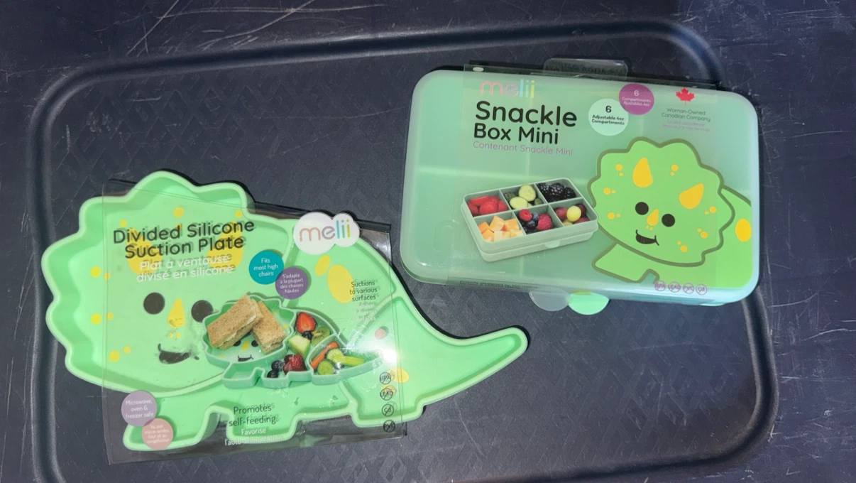 Melii Dinosaur Silicone Suction Plate and Snackle Box Mini