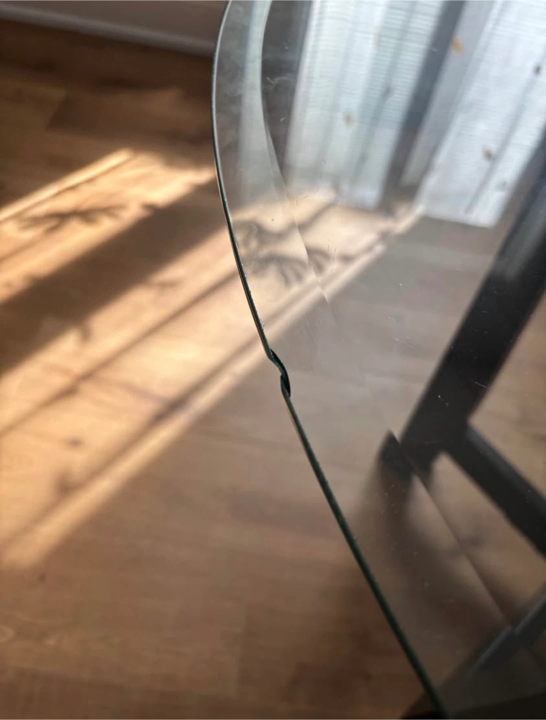 Round Glass Dining Table with Black Metal Base - photo 5