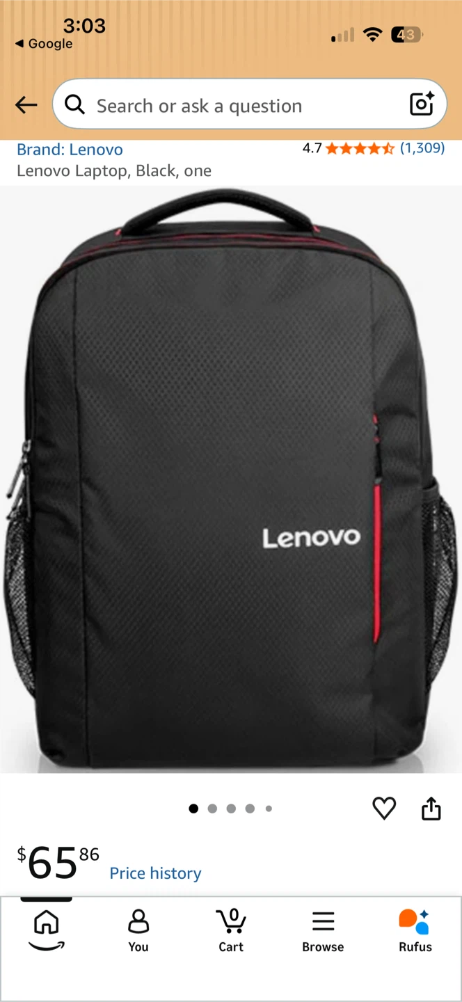 Lenovo Laptop Backpack