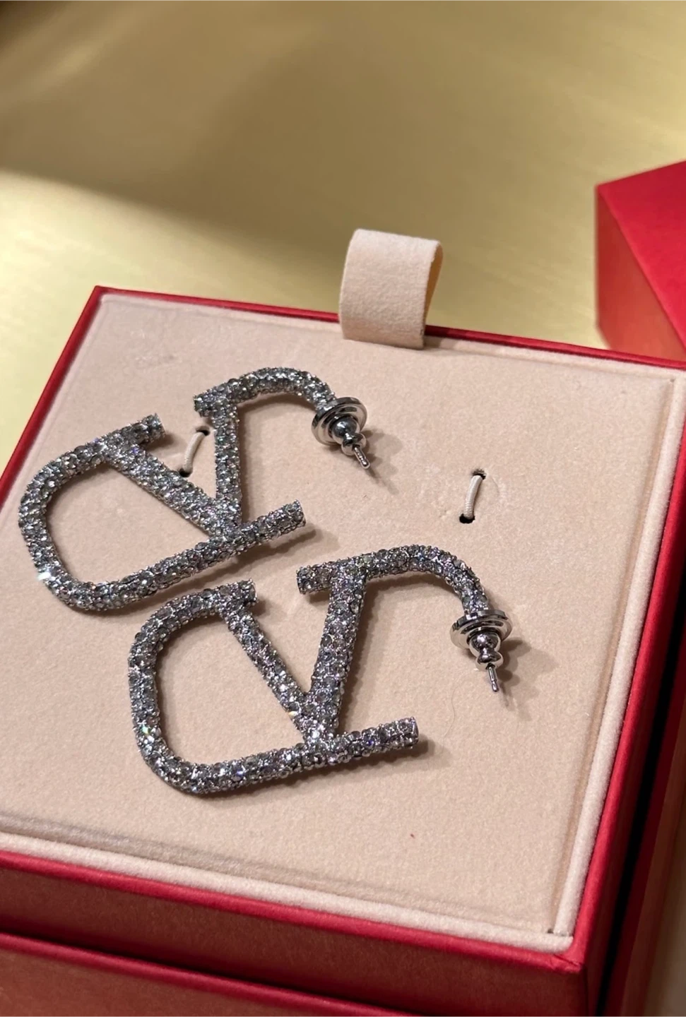 Authentic Valentino VLogo Signature Crystal Earrings - photo 3
