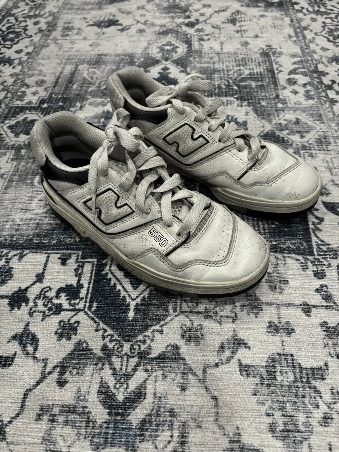 New Balance 550 White and Black Sneakers