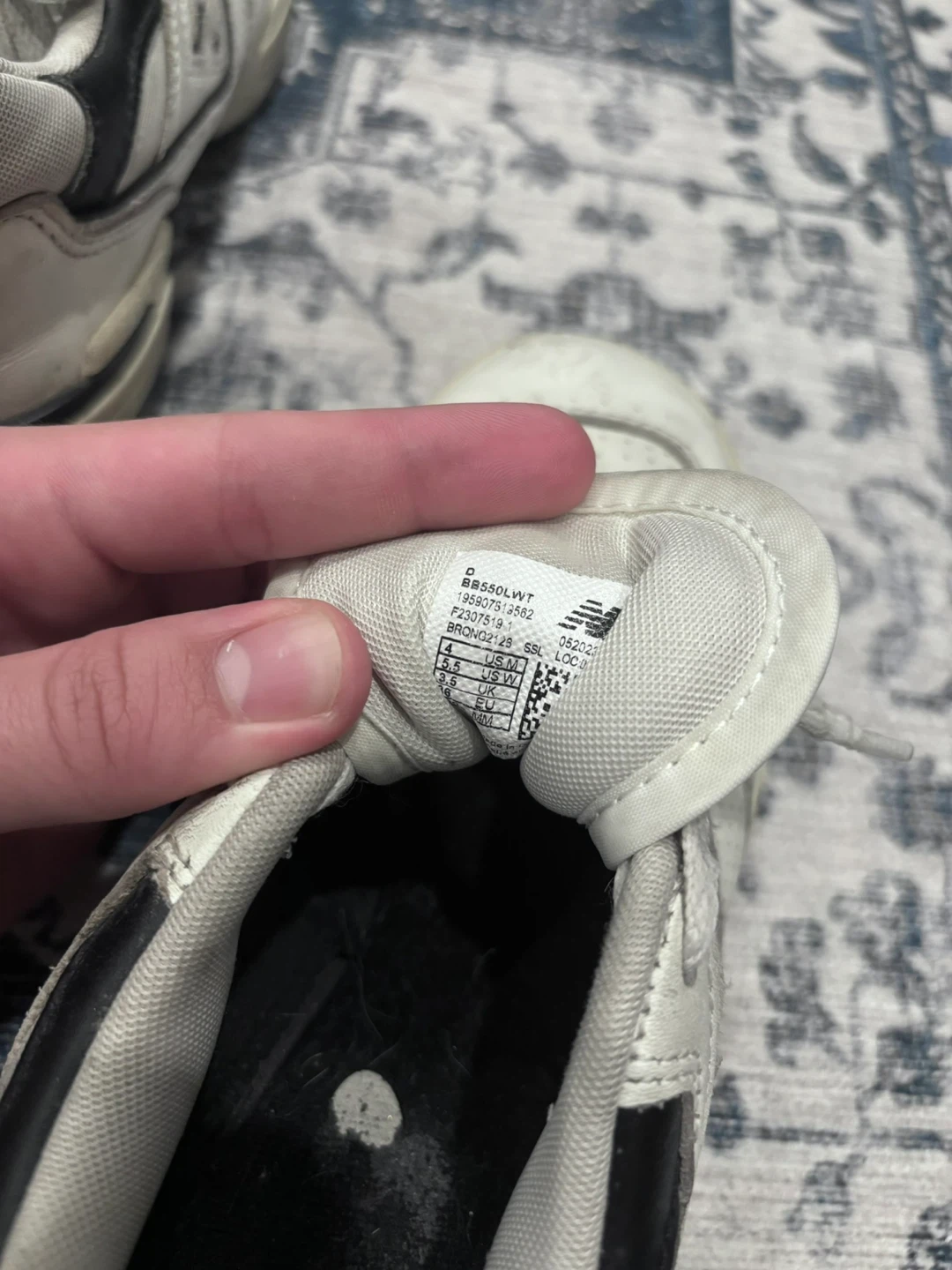 New Balance 550 White and Black Sneakers - photo 5