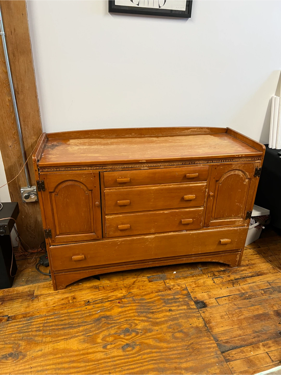 Vintage Wooden Sideboard Cabinet