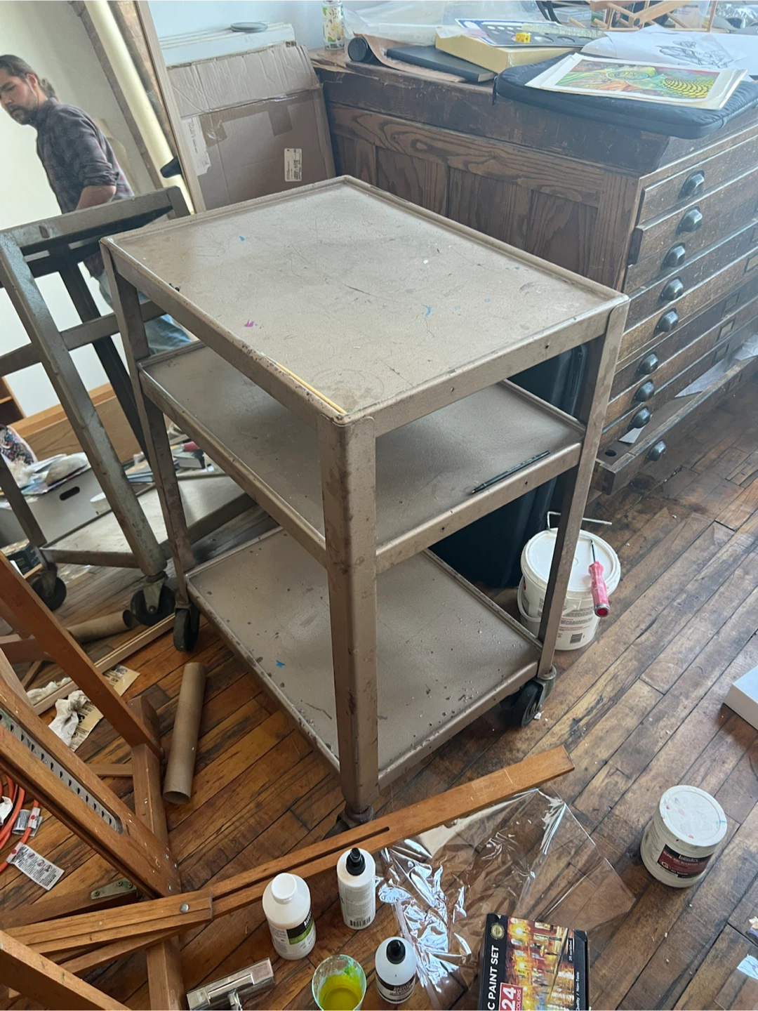 Vintage Metal Rolling Utility Cart