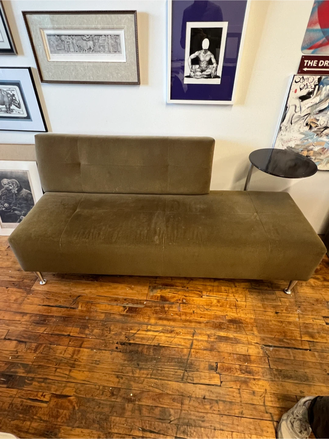 Olive Green Modern Bench Sofa