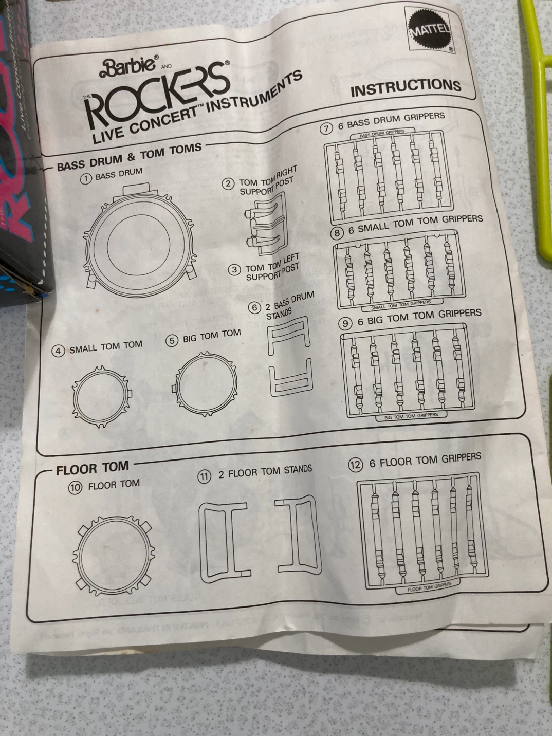 Vintage 1986 Barbie and The Rockers Live Concert Instruments - photo 3