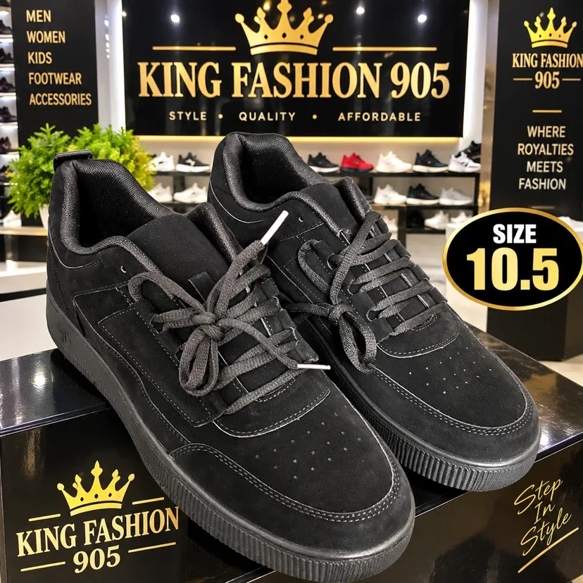 King Fashion 905 Black Sneakers Size 10.5