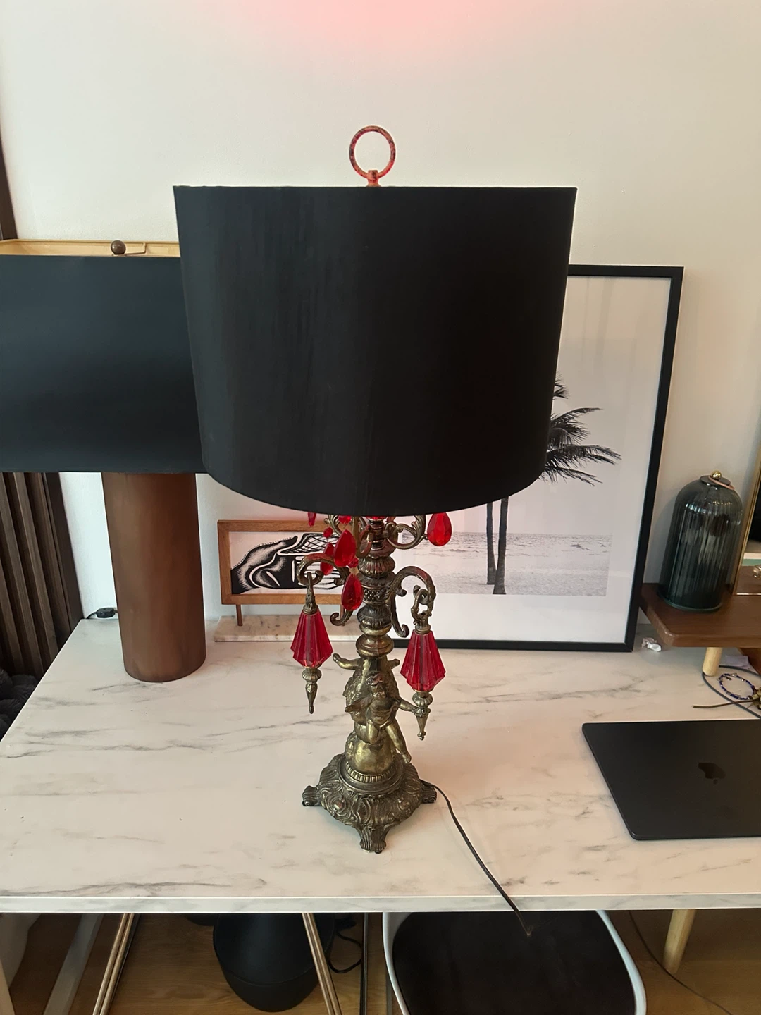 VINTAGE BRASS HOLLYWOOD REGENCY TABLE LAMP ANTIQUE LIGHT