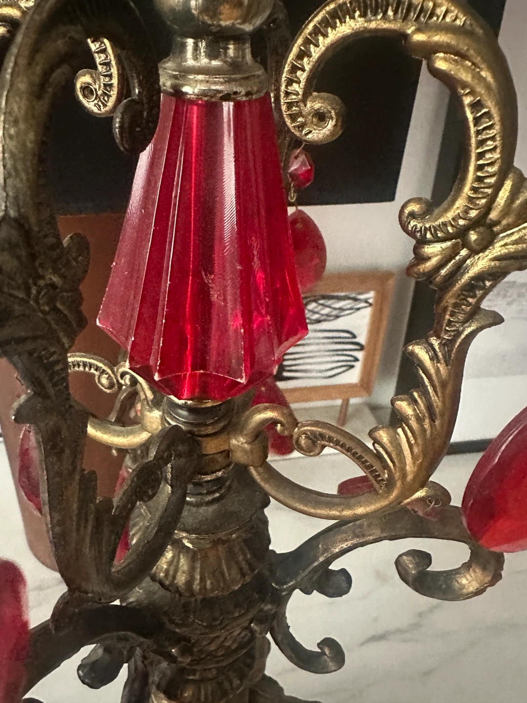 VINTAGE BRASS HOLLYWOOD REGENCY TABLE LAMP ANTIQUE LIGHT - photo 5