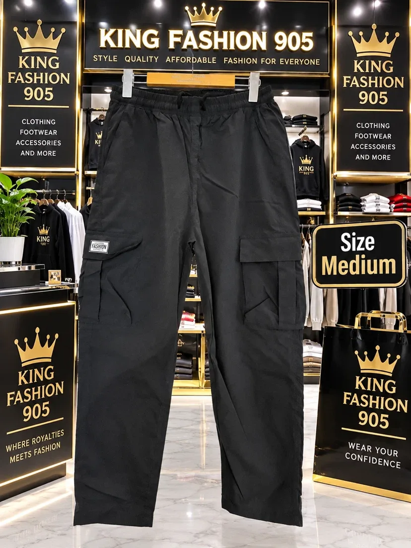King Fashion 905 Black Cargo Pants