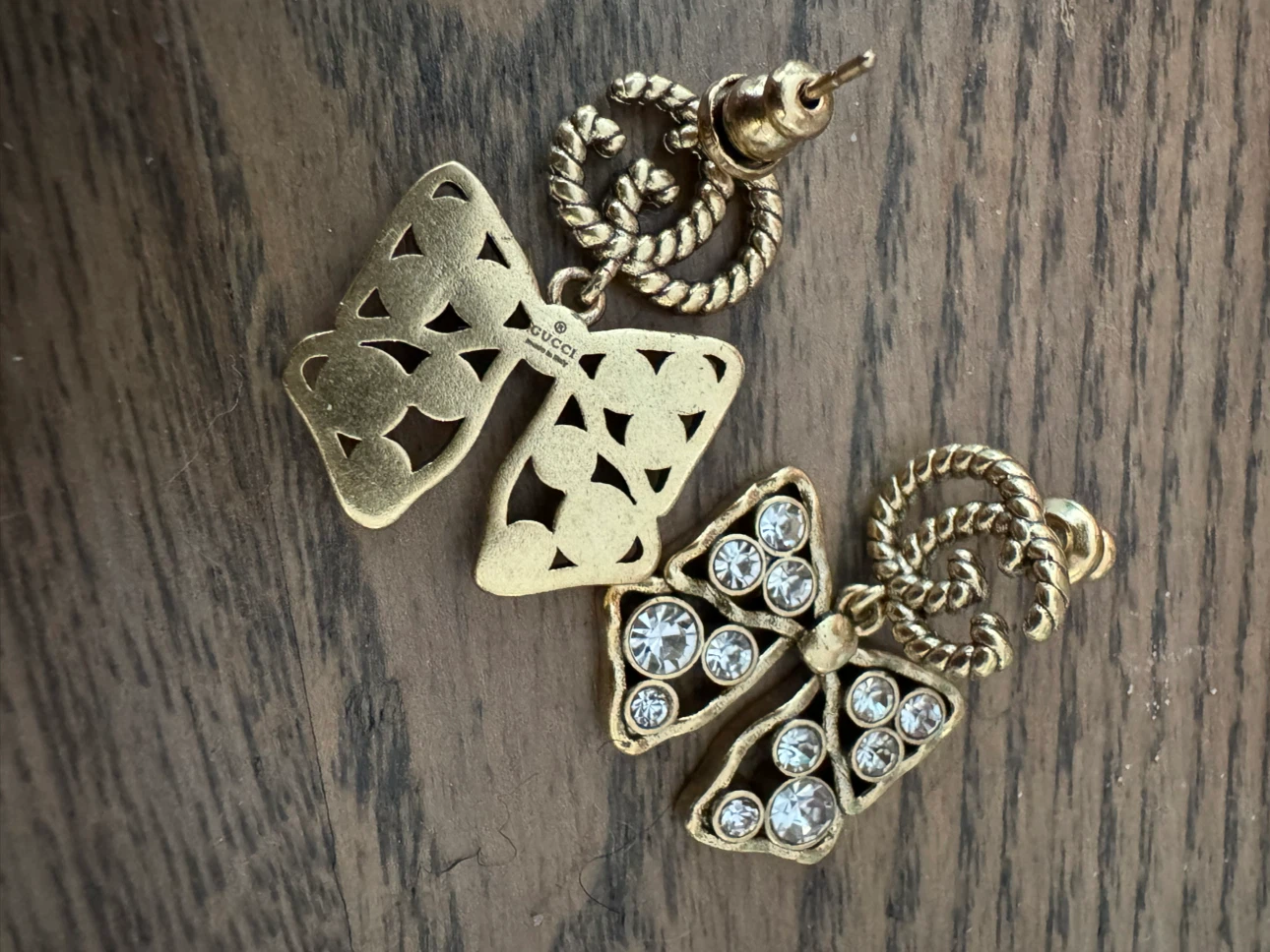 Authentic Gucci Crystal Bow Earrings