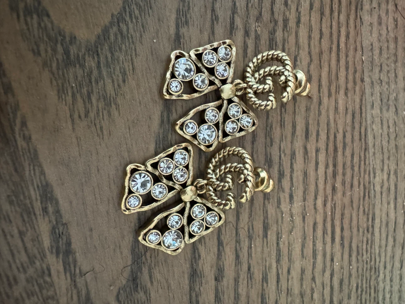 Authentic Gucci Crystal Bow Earrings - photo 2
