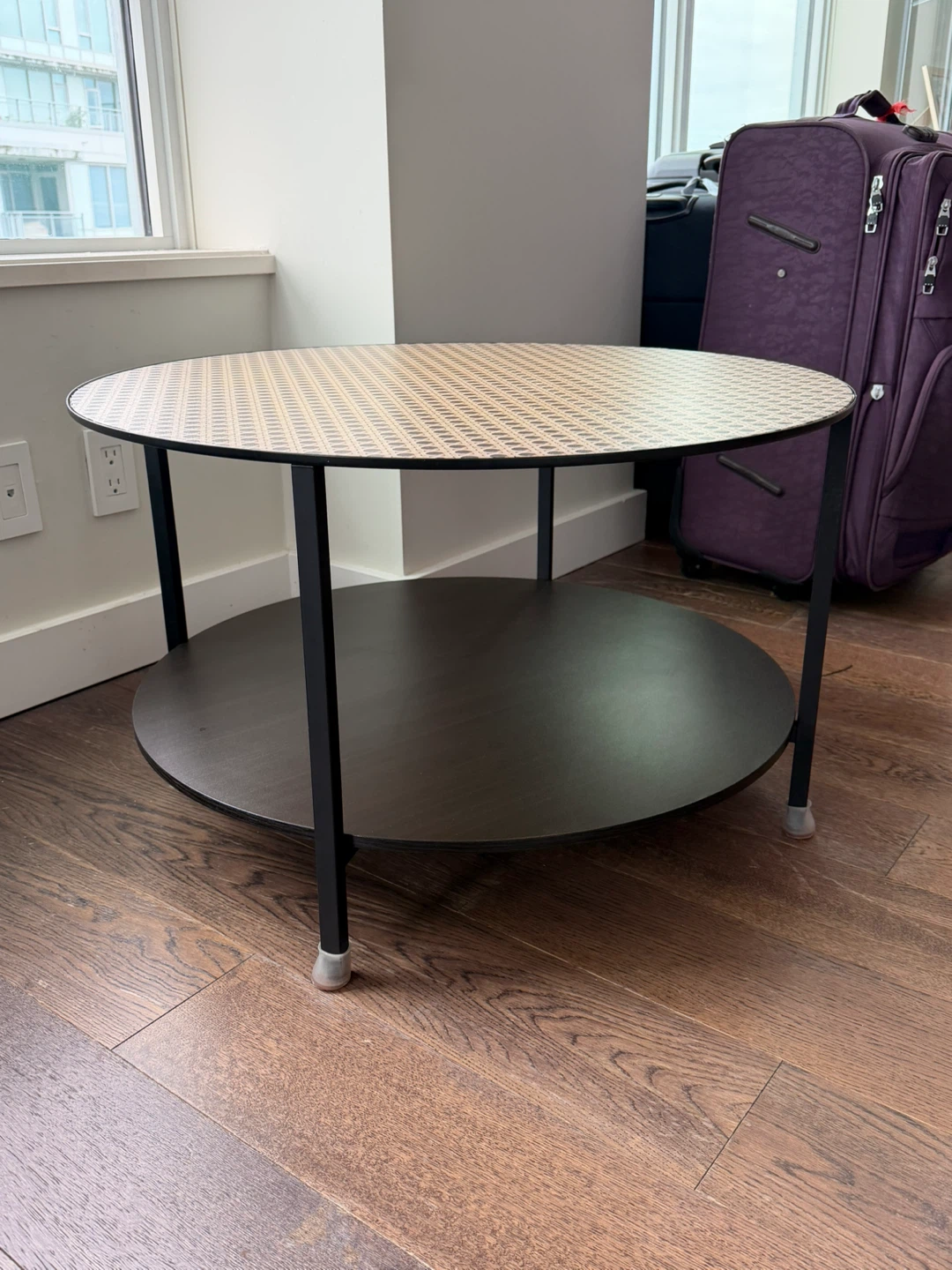 Round Glass Two-Tier Coffee Table