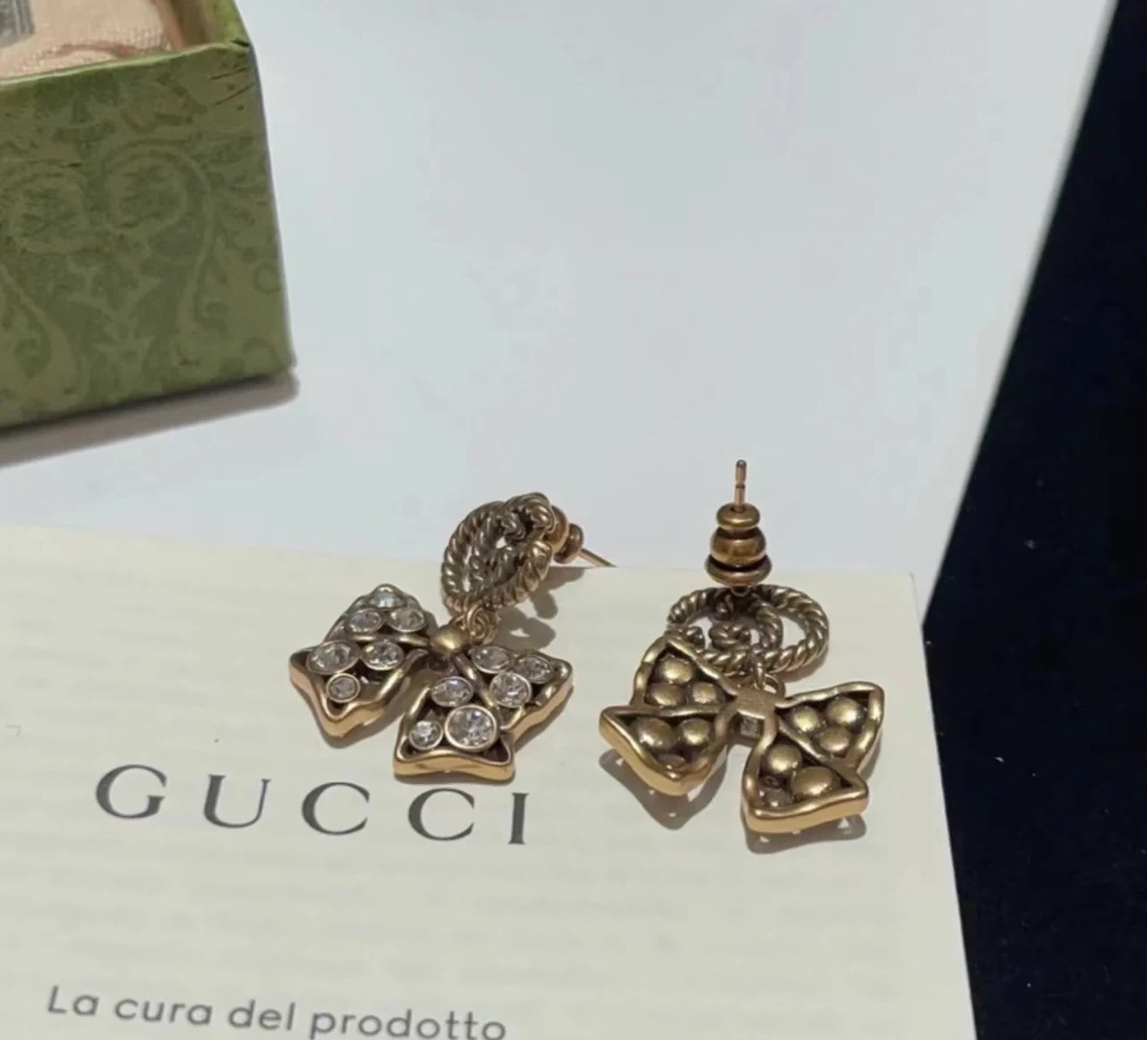 Authentic Gucci Crystal Bow Earrings - photo 5