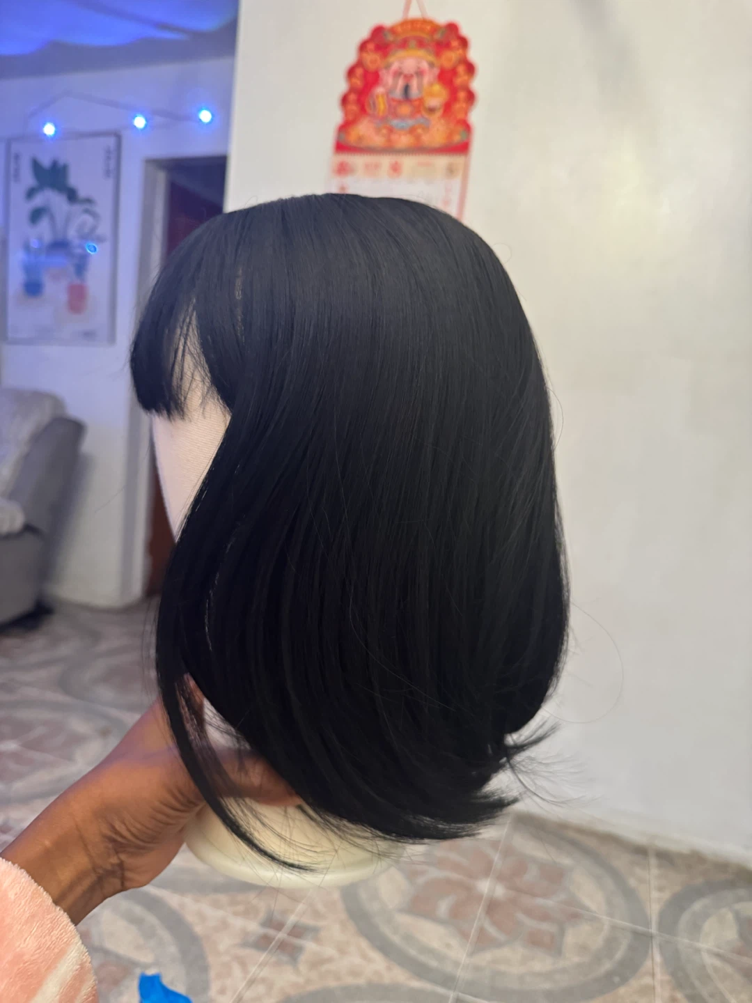 Short Black Bob Wig with Bangs - photo 2