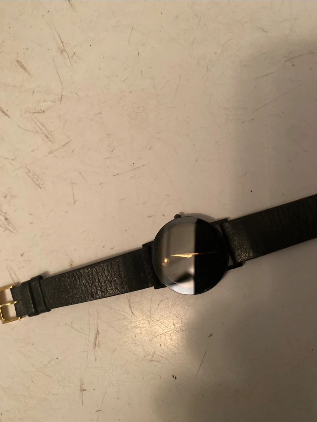 Movado Museum Watch Black Leather Strap