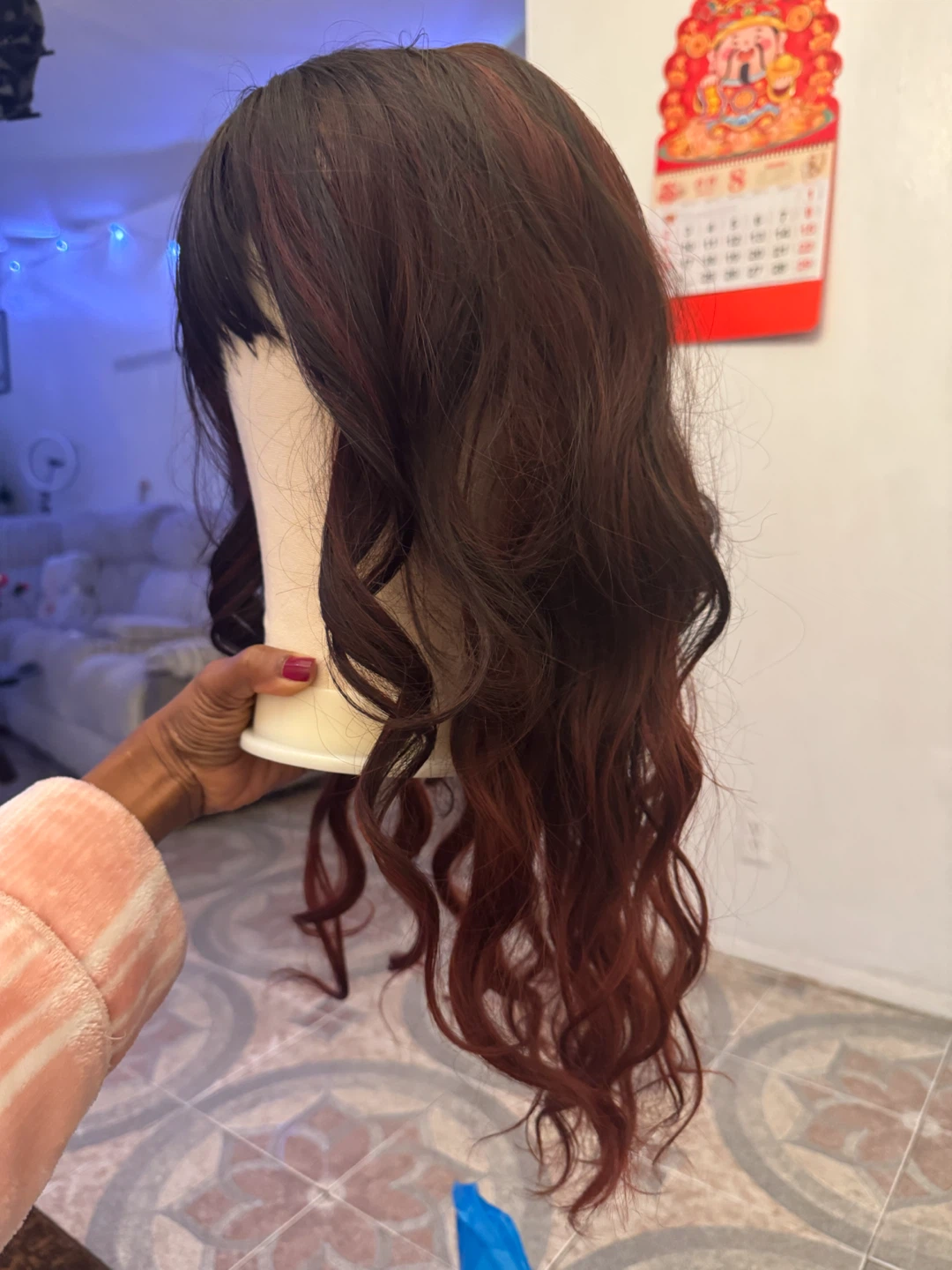 Long Wavy Ombre Red Synthetic Wig - photo 2