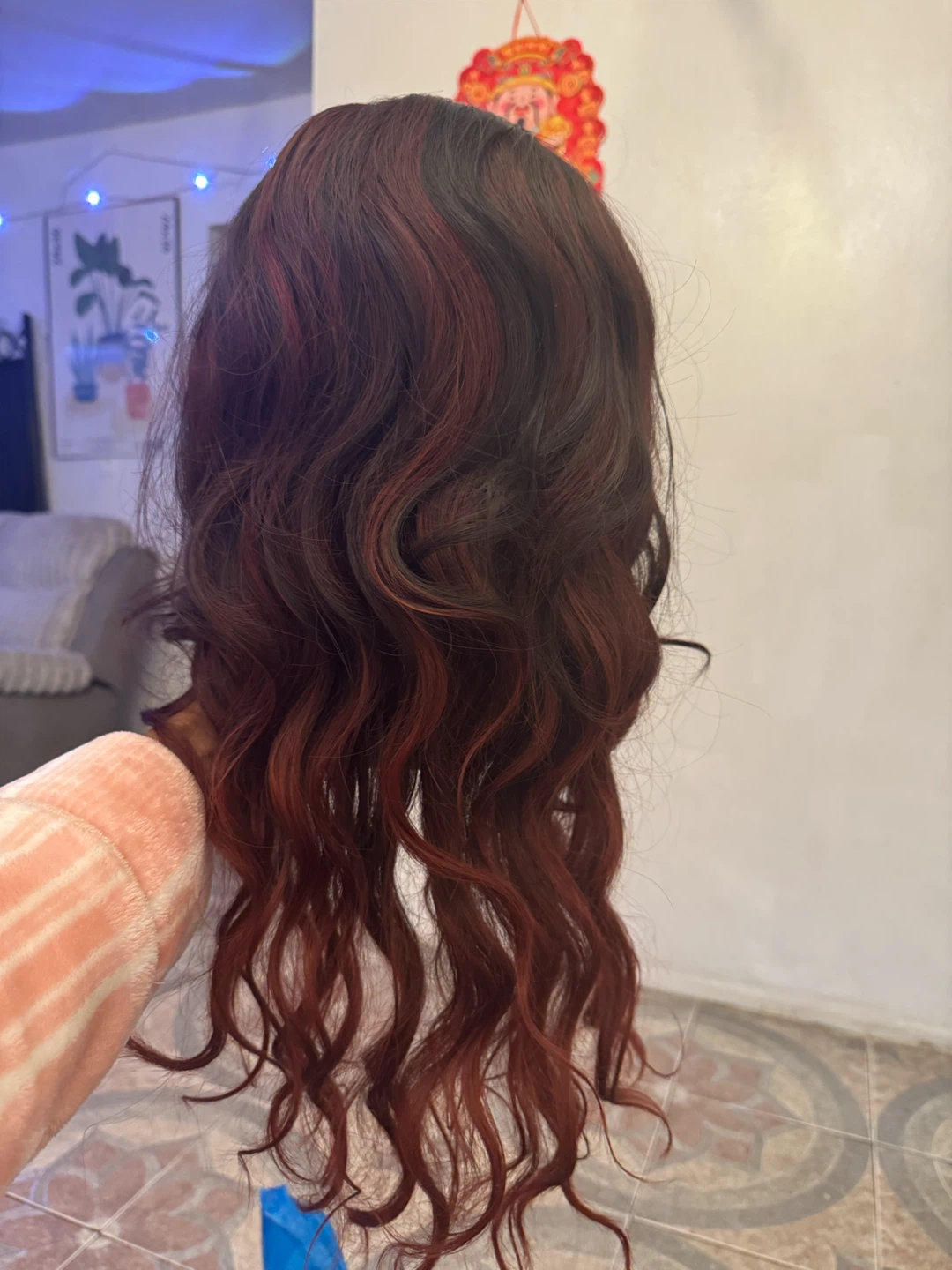 Long Wavy Ombre Red Synthetic Wig - photo 3