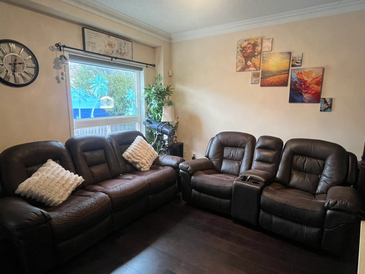 Genuine Leather Reclining Sofa Set
