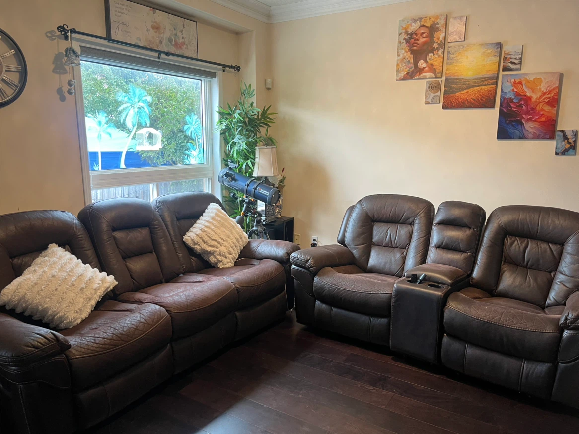 Genuine Leather Reclining Sofa Set - photo 2